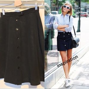 Vintage Button Front A Line Skirt